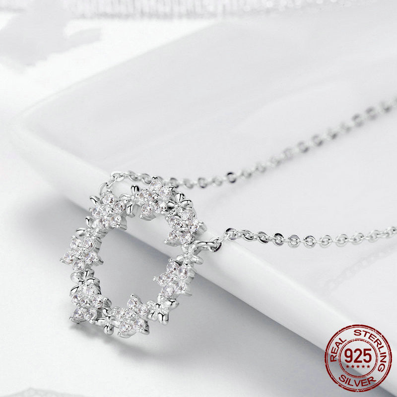 Collier Gypsophile en Argent Massif avec Zircon