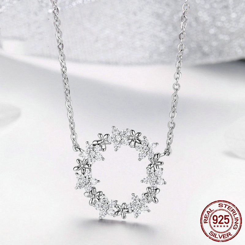 Collier Gypsophile en Argent Massif avec Zircon
