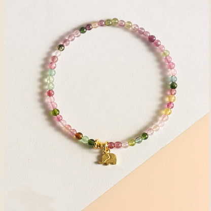 Extra Fine 2mm Rainbow Small Tourmaline Bracelet