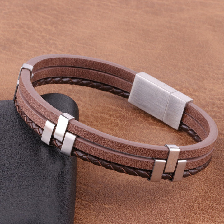 Bracelet corde en cuir simple