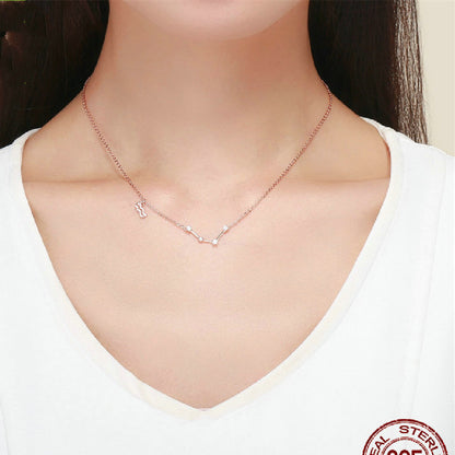 Collier Zodiaque Or Rose en Argent Sterling