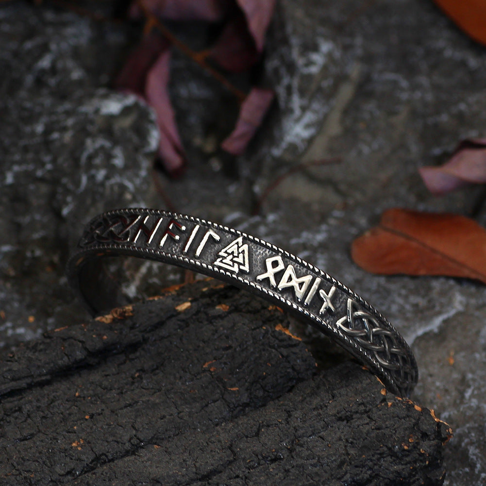 Bracelet rune viking en acier titane