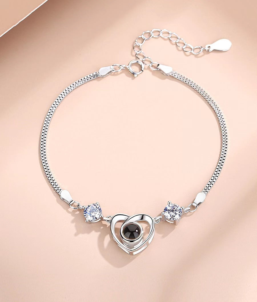 Heart Shaped/Sphere Photo Projection Bracelet