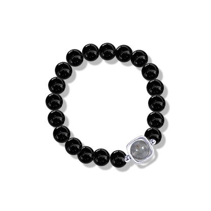 Bracelet obsidienne naturelle au clair de lune