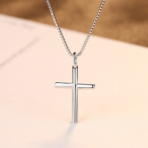 Simple Sterling Silver Cross Necklace