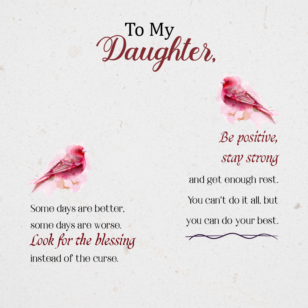 To Daughter Message Card