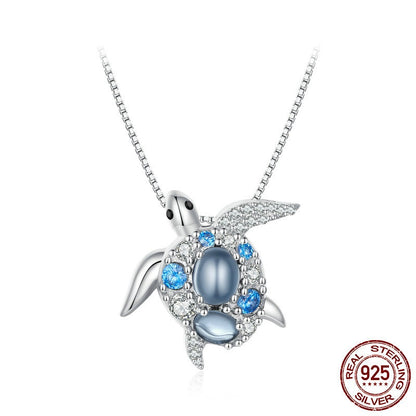 Collier pendentif tortue en argent sterling