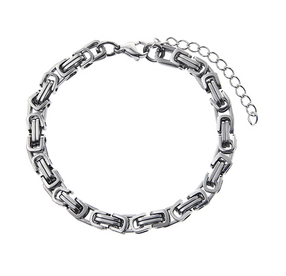 Titanium steel silver emperor bracelet