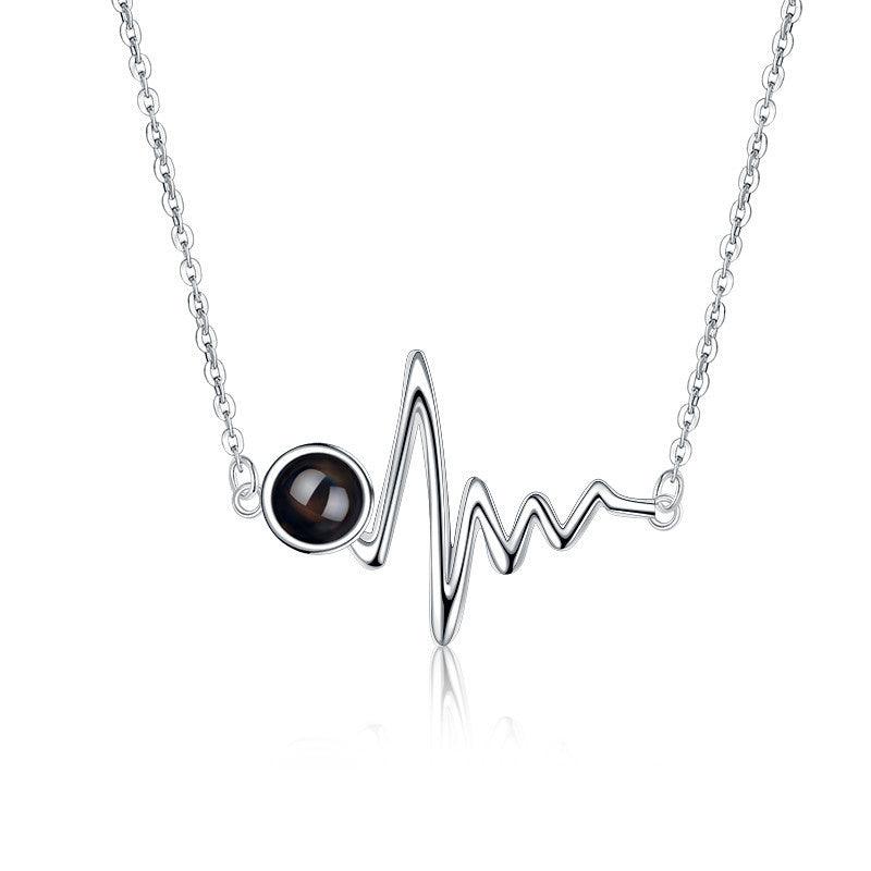 Personalized Projection Photo Necklace - Heartbeat - Record My Love