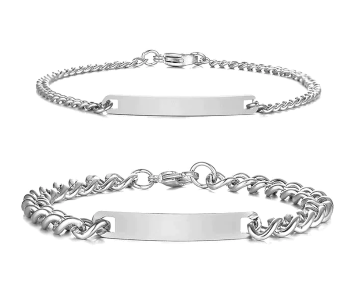 Graviertes Armband-Set für Paare