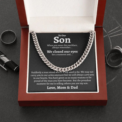 Custom Cuban link Chain Gift Set For Son